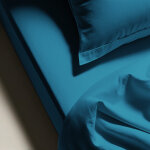 Drap plat polycoton tertio ; - bleu - canard