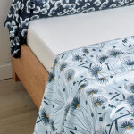 Drap plat satin florea bleu cleste