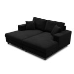 Duo de méridiennes fabien combinables en canapé profond velours côtelé noir Duo de méridiennes fabien combinables en canapé profond velours côtelé noir