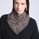 Echarpe bandana leopard en cachemire