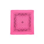 Echarpe bandana unisexe arizona / fluo pink print black en cachemire rose fluo dessin noir
