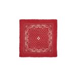 Echarpe bandana unisexe arizona / red print black and ecopaper en cachemire rouge dessin blanc et noir ...