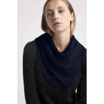 Echarpe carree franges unisexe irma en cachemire bleu marine