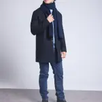 Echarpe etole unisexe - bleu marine en cachemire