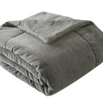 Edredon en coton byzance anthracite 160 x 160 cm
