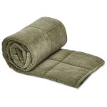 Edredon lger en coton velours 70x190 clb. valou vert