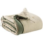 Edredon pompons elise chambray verveine 80 x 180