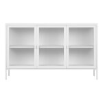 Enfilade brisbane buffet 3 portes vitr�es acier blanc