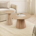 Ensemble de 2 tables basses rondes callie chne clair