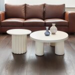 Ensemble de 2 tables basses rondes avec pitement style colonne storia crme