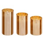 Ensemble 3 bougies led en verre sena ambre Ensemble 3 bougies led en verre sena ambre