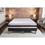 Ensemble double sommier matelas ressorts ensaches  memoire de forme