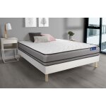 Ensemble matelas actimemo 2 faces a mmoire de forme 3 zones de confort sommier kit blanc