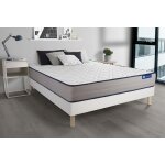 Ensemble matelas latex et memoire de forme actilatex form 5 zones de confort sommier kit blanc