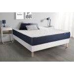 Ensemble matelas latex et memoire de forme actilatex sleep 5 zones de confort et sommier kit blanc