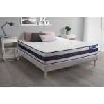 Ensemble matelas memoire de forme actimemo ergo maxi epaisseur 5 zones de confort sommier kit gris