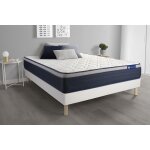 Ensemble matelas memoire de forme actimemo max maxi epaisseur 7zones de confort sommier kit blanc