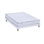 Ensemble matelas ressorts 7 zones cosma + sommier - made in france - sommier blanc