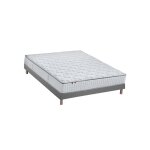 Ensemble matelas ressorts 7 zones cosma + sommier - made in france - sommier gris chin