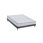 Ensemble matelas ressorts 7 zones cosma + sommier - made in france - sommier noir