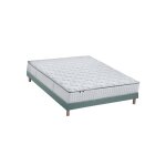 Ensemble matelas ressorts 7 zones cosma + sommier - made in france - sommier vert cladon