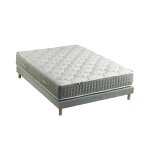 Ensemble matelas ressort 7 zones face hiver / et� hygo + sommier vert c�ladon leo fabriqu� en france