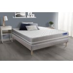Ensemble matelas ressorts ensaches actiflex touch 3 zones de confort sommier kit gris