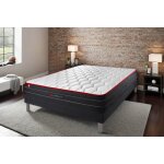 Ensemble matelas ressorts ensaches et memoire de forme, sommier kit noir