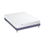 Ensemble matelas ressorts fermes biconiques spectos + sommier made in france - sommier bleu denim
