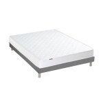 Ensemble matelas ressorts fermes biconiques spectos + sommier made in france - sommier gris chin
