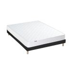 Ensemble matelas ressorts fermes biconiques spectos + sommier made in france - sommier noir