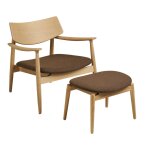 Ensemble olvera chaise longue et repose - pieds naturel marron