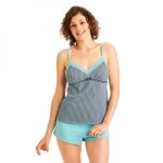 Ensemble pyjama - caraco et short pomm poire bleu