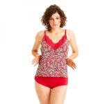 Ensemble pyjama - caraco et short pomm poire rouge Ensemble pyjama - caraco et short pomm poire rouge