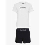 Ensemble pyjama top et short - calvin klein underwear noir en coton