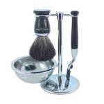 Ensemble rasage 4 pices bne - blaireau + rasoir gillette mach3 + bol + support 3 en 1