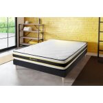 Ensemble sommier matelas flexy ressorts ensaches et memoire de forme blanc