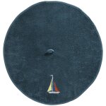 Essuie - mains rond brodé bateau sailor bleu marine Essuie - mains rond brodé bateau sailor bleu marine