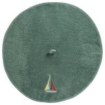 Essuie - mains rond brodé bateau sailor vert eucalyptus Essuie - mains rond brodé bateau sailor vert eucalyptus