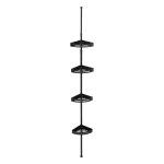 tagre de douche tlescopique rectangle noir blackalu