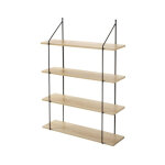 �tag�re murale 4 niveaux d�cor bois avec support en m�tal