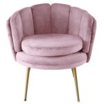 Fauteuil arrondi velours rose cokill