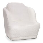 Fauteuil cosy furdol tissu effet peau de mouton cr�me