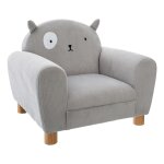 Fauteuil enfant forme animal oreilles chat, gris clair