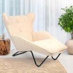 Fauteuil méridienne style bergère relax shirley tissu bouclette beige Fauteuil méridienne style bergère relax shirley tissu bouclette beige