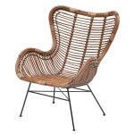 Fauteuil en metal et rotin naturel marron jakarta