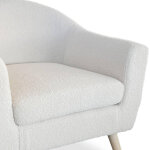 Fauteuil scandinave tissu bouclette laine couleur crme
