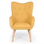 Fauteuil scandinave tissu jaune design rysa Fauteuil scandinave tissu jaune design rysa