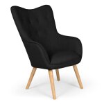 Fauteuil scandinave tissu noir