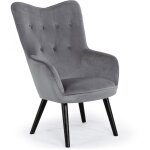 Fauteuil scandinave velours gris amalecite Fauteuil scandinave velours gris amalecite
